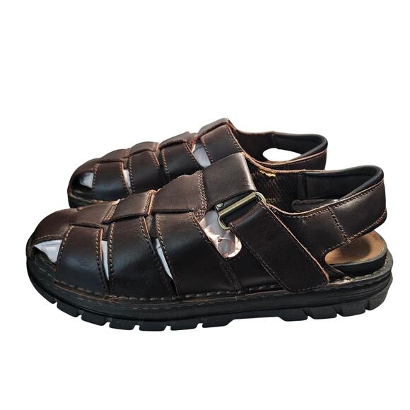 Hunter\'s Bay Leather Collection Men\'s Fisherman\'s Sandals, Brown, Size 11 main image 10